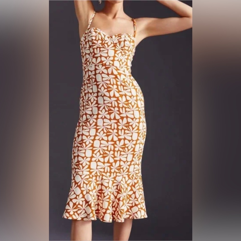 Floral Brown and Cream Dress